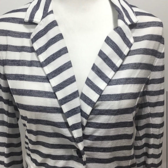 GAP STRIPED LIGHT KNIT BLAZER - Picture 6 of 12